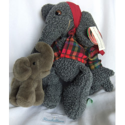 Sigikid - Kik erik i - zwei Stofftiere - Elefant - Moonshine Philosophen Elefant und kleiner grauer Elefant