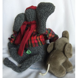 Sigikid - Kik erik i - zwei Stofftiere - Elefant - Moonshine Philosophen Elefant und kleiner grauer Elefant