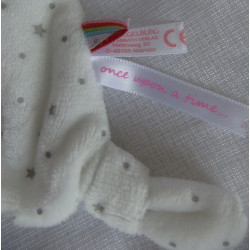 Spiegelburg - BabyGlück - Schmusetuch Einhorn weiß mit grauen Motiven, bunte Mähne - ca. 26 cm lang
