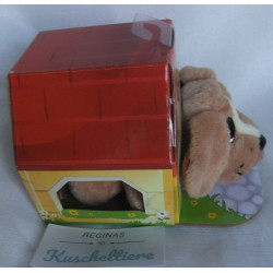 Mattel - Vintage Pound Puppies kleiner Hund (C6080) braun, beige in Hundehütte aus Karton