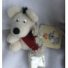 zwei Plüschtiere Vintage - C&A Plüschtier Maus grau mit Loop - Uli Stein Bär Kettchen Weihnachtsbär mit rotem Schal