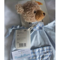 Steiff - Schmusetuch - Schlaf Gut Bär - blau-weiß gestreift, blau-weiß kariert - ca. 30 cm lang