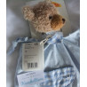 Steiff - Schmusetuch - Schlaf Gut Bär - blau-weiß gestreift, blau-weiß kariert - ca. 30 cm lang