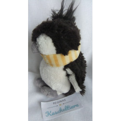 Nici - Plüschtier - Pinguin Jori schwarz, weiß mit gestreiftem Schal - ca. 15 cm groß - Schlenker