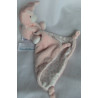 Nicotoy - Schmusetuch - Hase rosa, weiß mit Schnuffeltuch weiß mit rosa Herzchen, rosa