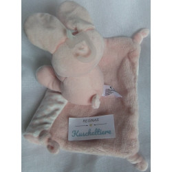 Nicotoy - Schmusetuch - Hase rosa, weiß mit Schnuffeltuch weiß mit rosa Herzchen, rosa