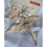 Bambia - Sunkid - Set Schmusetuch  und Rasselspieltier Bär hellbraun, creme, braun