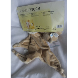 Bambia - Sunkid - Set Schmusetuch  und Rasselspieltier Bär hellbraun, creme, braun