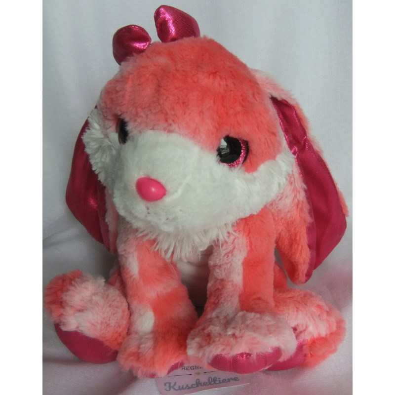 Wild Republic - Plüschtier - Hase rosa, weiß mit Schleife pink - ca. 26 cm hoch und ca. 24 cm lang