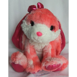 Wild Republic - Plüschtier - Hase rosa, weiß mit Schleife pink - ca. 26 cm hoch und ca. 24 cm lang