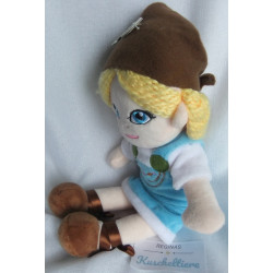 Nature Planet - Plüschtier Plüschpuppe - Mädchen mit Kopftuch, Kleidchen - ca. 30 cm groß - Schlenker