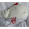 Hansekind GmbH - Stofftier-Kuschelkissen - Wal figürlich - weiß, grau-weiß, rot-weiß kariert - ca. 35 cm lang