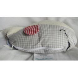 Hansekind GmbH - Stofftier-Kuschelkissen - Wal figürlich - weiß, grau-weiß, rot-weiß kariert - ca. 35 cm lang