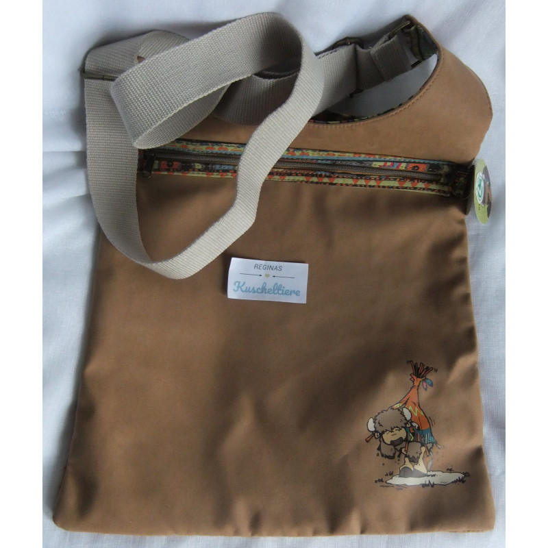 Nici - Tasche Umhängetasche - Wild Friends Bison Big Bow - verstellbarer Tragegurt - ca. 35 cm x 30 cm groß