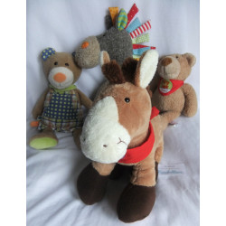 Plüschtiersammlung - 3 x Sigikid Plüschtiere Pferd, Pony, Bär und 1 x Sterntaler Plüschtier Bär Benno