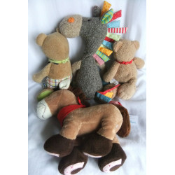 Plüschtiersammlung - 3 x Sigikid Plüschtiere Pferd, Pony, Bär und 1 x Sterntaler Plüschtier Bär Benno