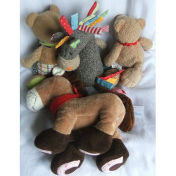 Plüschtiersammlung - 3 x Sigikid Plüschtiere Pferd, Pony, Bär und 1 x Sterntaler Plüschtier Bär Benno