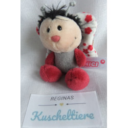 Nici - Schlüsselanhänger - Jolly Lynn Schmetterling - grau,rot,weiß,schwarz, Blumenmuster  - ca. 10 cm groß