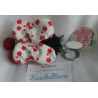 Nici - Schlüsselanhänger - Jolly Lynn Schmetterling - grau,rot,weiß,schwarz, Blumenmuster  - ca. 10 cm groß