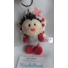 Nici - Schlüsselanhänger - Jolly Lynn Schmetterling - grau,rot,weiß,schwarz, Blumenmuster  - ca. 10 cm groß