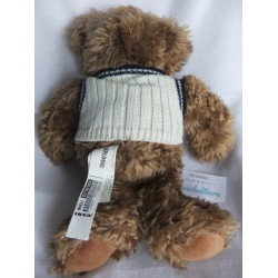 Ikea - Plüschtier - Bär Brummig mit Pullunder - Brauntöne wollweiß, blau - ca. 32 cm groß - Schlenker