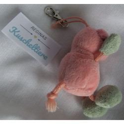 Nici - Schlüsselanhänger / Karabinerhaken - Schweinchen mit aufgesticktem Kleeblatt - ca. 11 cm  groß - Schlenker