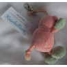 Nici - Schlüsselanhänger / Karabinerhaken - Schweinchen mit aufgesticktem Kleeblatt - ca. 11 cm  groß - Schlenker