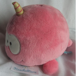 Nici - Plüschtier - Theodor Friends - Einhorn-Wal Rainbow Bubble - rosa, bunte Streifen - ca. 23 cm lang - liegend