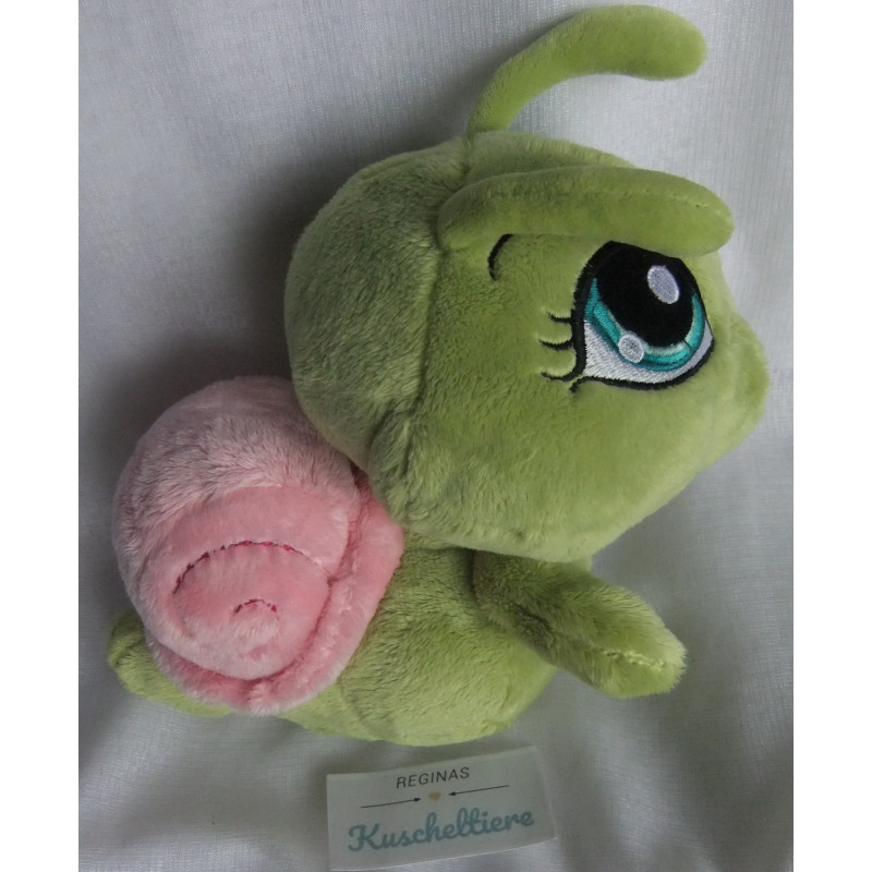 Nici - Plüschtier - Sweet Hearts Schnecke - grün, rosa - ca. 15 cm lang - liegend