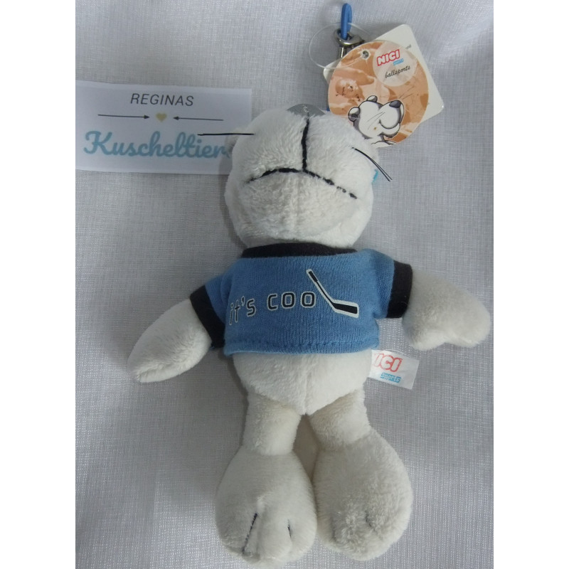 Nici - Anhänger - Nici Ballsports Eishockey Tiger mit Shirt It's cool und Eishockey Schläger - ca. 13 cm  groß - Schlenker