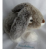 Dressler & Zimmerhackl KG - Plüschtier - Hase - grau-braun meliert - weiß, braun - ca. 23 cm lang - liegend