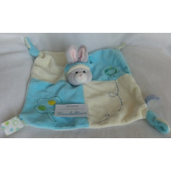 Gipsy - Schmusetuch - Hase mit Zipfelmütze - creme, hellblau - ca. 23 cm x 24 cm groß