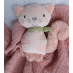 Beauty Baby - Schmusetuch - Katze - Plüsch, Musselin - ca. 32 cm x 32 cm groß
