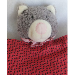 Käthe Kruse - Schmusetuch - Katze Ginger grau, rot mit Motiven, Halskrause gestreift - ca. 35 cm lang