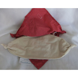 Käthe Kruse - Schmusetuch - Katze Ginger grau, rot mit Motiven, Halskrause gestreift - ca. 35 cm lang
