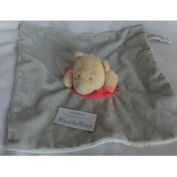 Primark - Disney - Schmusetuch - Winnie Pooh - grau, gelb, orange und weiß mit Motiven - ca. 30 cm x 30 cm groß