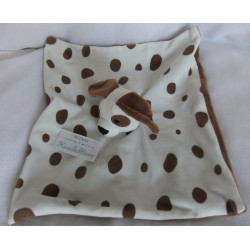 Ikea - Schmusetuch - Drömslott - Hund - weiß mit braunen Punkten, braun - ca. 31 cm x 29 cm groß