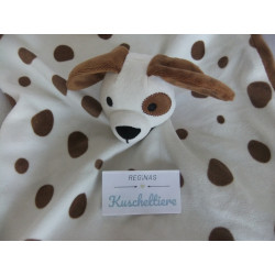 Ikea - Schmusetuch - Drömslott - Hund - weiß mit braunen Punkten, braun - ca. 31 cm x 29 cm groß