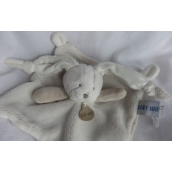 Baby Nat - Schmusetuch - Hase grauweiß, beige - ca. 22 cm x 22 cm groß