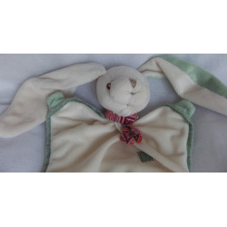 Bukowski - Schmusetuch / Handpuppe - Hase creme, grün - Schal und Füßchen in bunt - ca. 35 cm lang