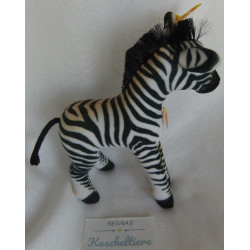 Steiff - Stofftier - Zebra Ossi - schwarz, weiß - ca. 16 cm hoch und ca. 14 cm lang - stehend