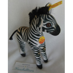 Steiff - Stofftier - Zebra Ossi - schwarz, weiß - ca. 16 cm hoch und ca. 14 cm lang - stehend