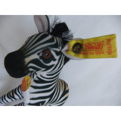 Steiff - Stofftier - Zebra Ossi - schwarz, weiß - ca. 16 cm hoch und ca. 14 cm lang - stehend