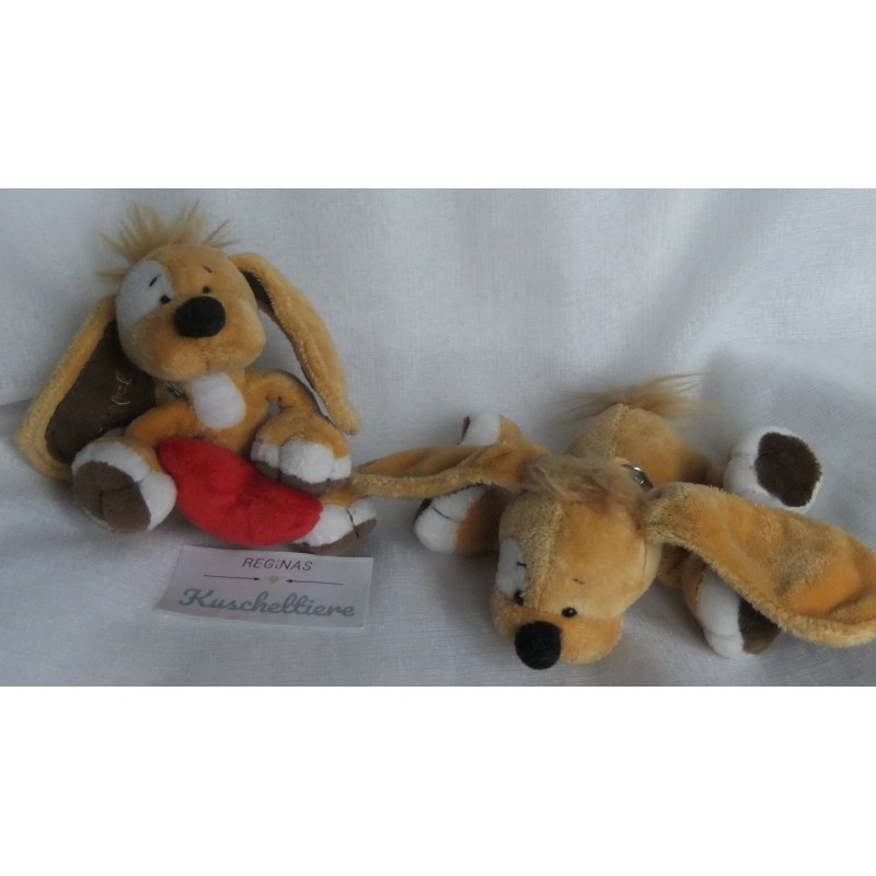 Trend GmbH - zwei Schlüsselanhänger Hund Stoppel gelb, braun