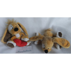 Trend GmbH - zwei Schlüsselanhänger Hund Stoppel gelb, braun