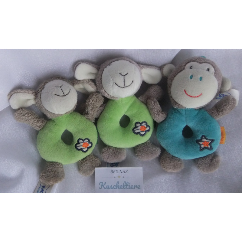 Babydream - drei Rasselgreiflinge - zwei kleine Äffchen und ein kleines Äffchen - ca. 15 cm groß