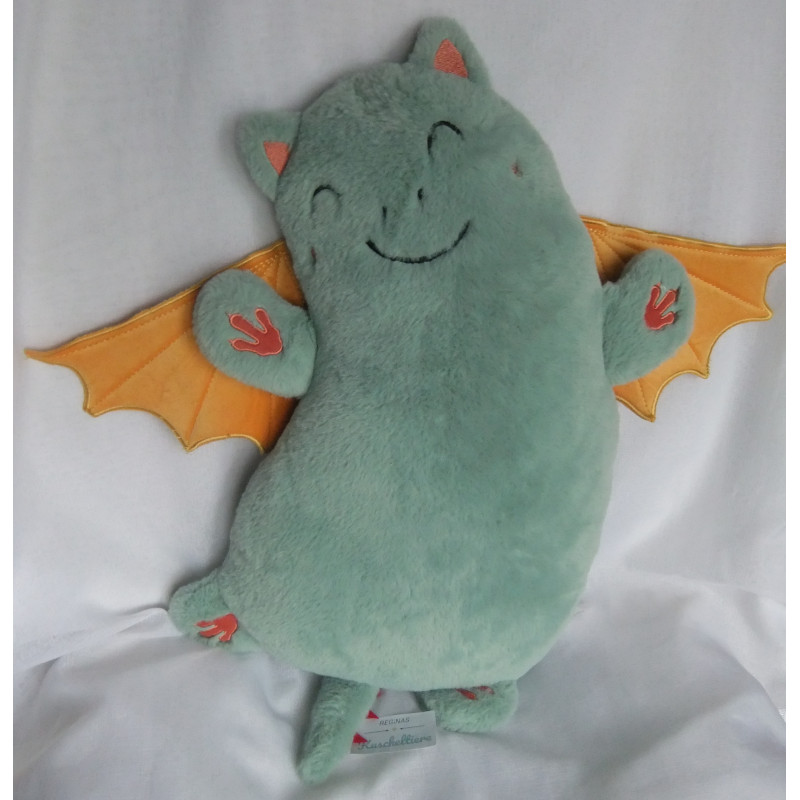 Topolino - Plüschtier Kissen - Drache petrol mit gelben Flügelchen - ca. 59 cm lang