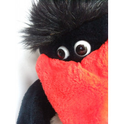 Nici Design - Plüschtier - Pinguin - schwarz, rot, weiß - ca. 42 cm groß - Schlenker