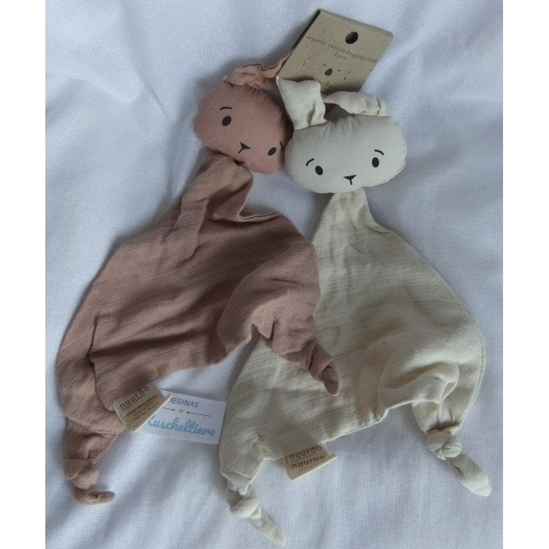 Nuuroo - Schmusetuchset - Organic Cotton Ado Hugging Cloth 2 - Hase - creme, rose