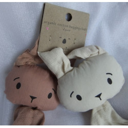 Nuuroo - Schmusetuchset - Organic Cotton Ado Hugging Cloth 2 - Hase - creme, rose